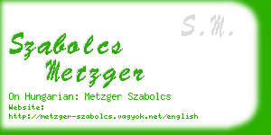 szabolcs metzger business card